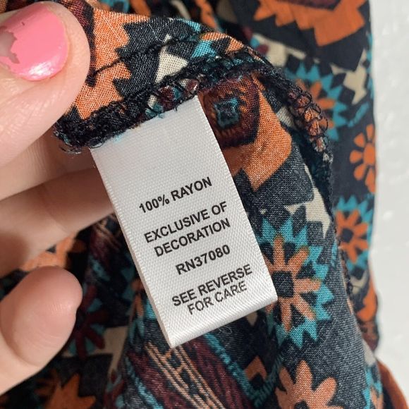 Cato Est. 1946 Geometric Boho Hippy Blouse Size Medium Women’s - Picture 5 of 9